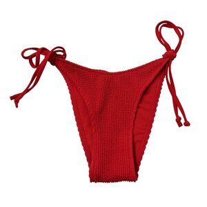 Koana Swim Naya V High Cut Bikini Bottoms in Strawberry Crinkle